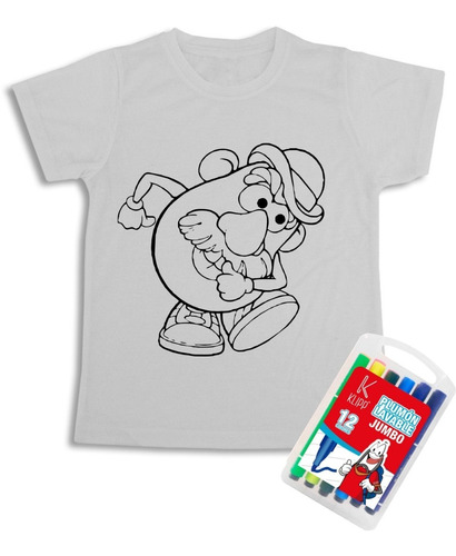 Camiseta Toy Story Cara Papa Colorear Marcador Lavable