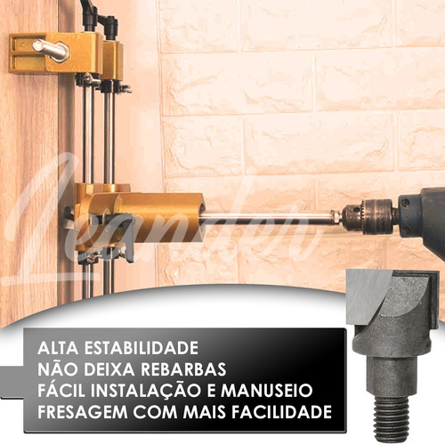 Fresa P/ Gabarito Porta Madeira Marceneiro Tranca Fechadura