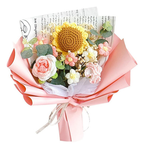 Ramo De Flores De Ganchillo Completado: Flores Artifici...