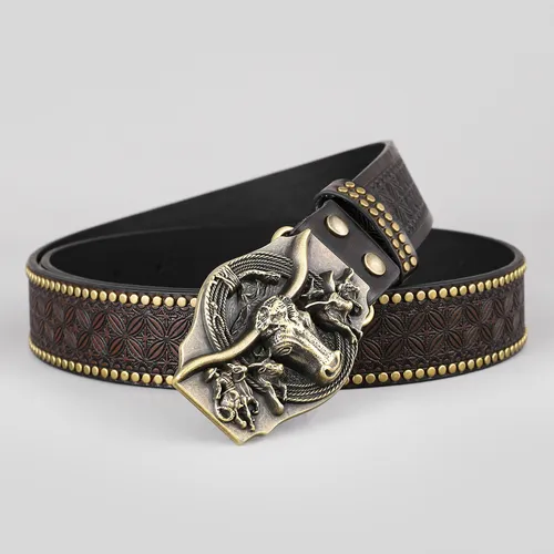 Cinturón Vaquero Hombre Vintage Cinturón Americano