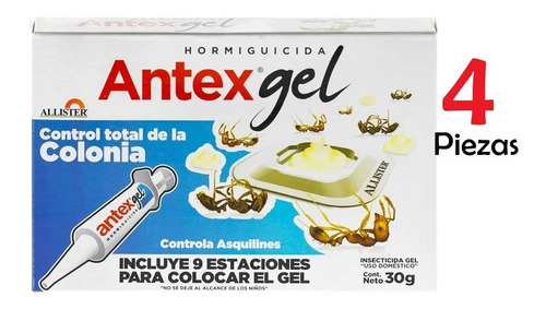 Antex Gel Extermina Hormigas Efectivo 4/30g Cebo Original