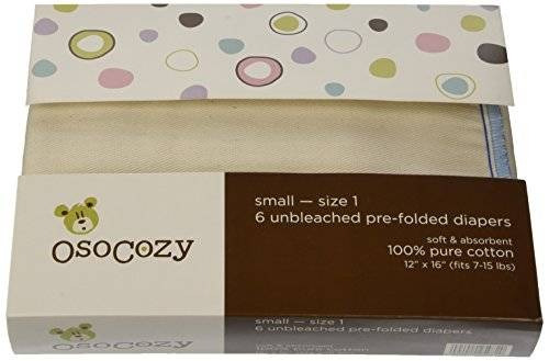 Osocozy Prefolds Sin Blanquear Pañales De Tela Tamaño 1 6 Co