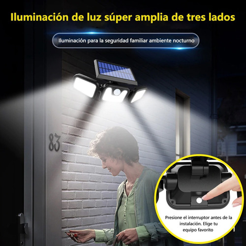 Imagen 4 de 9 de Lámpara Led De Solar Con Sensor Impermeables Aire Libre