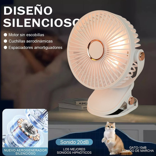 Sa De Ventilador De Escritorio Con Luz 5 Velocidades