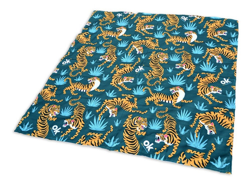 Imagen 2 de 7 de Lona Playera Lona Picnic Con Bolsa 140x140 Tiger Tigre Selva