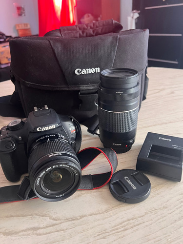 Canon Eos Rebel T5 Con Lentes Ef-s 18-55mm + 70 300 Mm Negro
