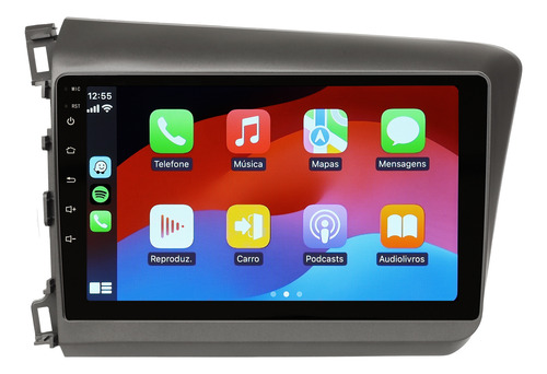 Multimidia Lelong Civic G9 2012 2013 2014 Android 14 Carplay