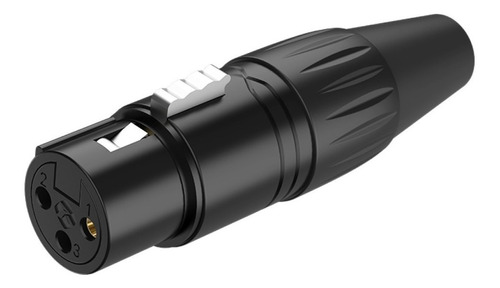 Conector Xlr Canon Negro Profesional Hembra Roxtone