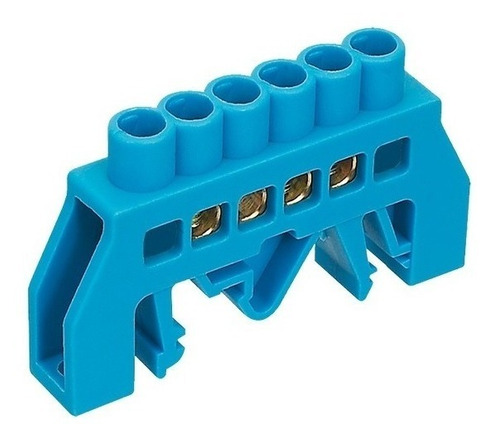 Barra Aisladora (3 Unidades) Azul 4 Polos, P/riel Din 35mm