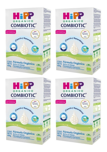 Hipp Orgánico Combiotic Fórmula Infantil 0-12 Meses - 4 Pack