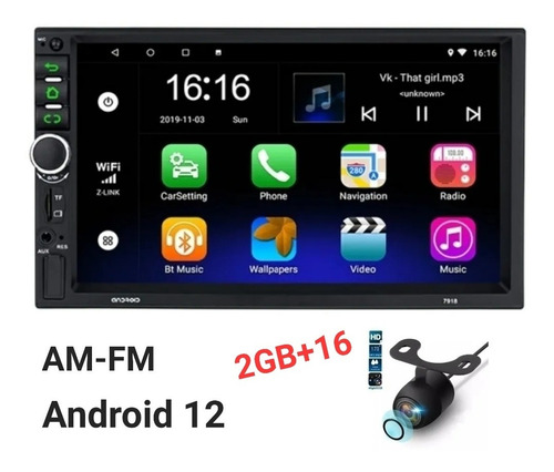 Imagen 2 de 8 de Radio Multimedia Android 7 Wifi-gps Y Cámara De Reversa