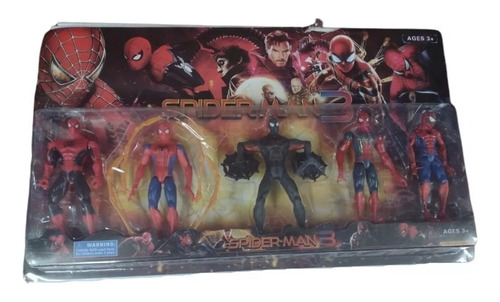 Muñecos Spiderman 3 Set X5 Figuras Articuladas + Accesorios