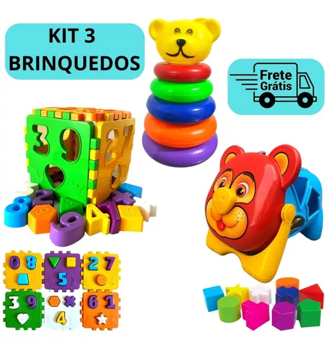 Cubo Didático Jogo De Encaixe As Peças Crianças Bebe 1 Anos Infantil  Educativo Brinquedo