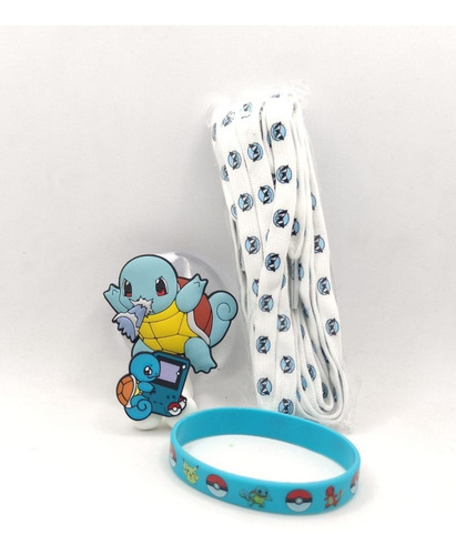 Imagen 2 de 2 de Pin Pokemon Squirtl Más Cordones Porta Cepillo Y Pulsera