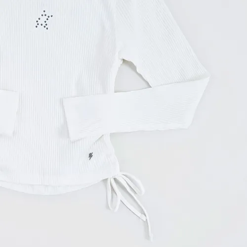 Polera Niña Teen M/l Rib Amarras Blanco Corona