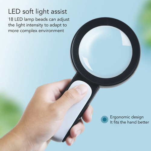Lupa Com Luz 30x 18 Led Iluminada À Mão