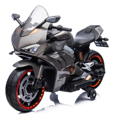 Aeiou Moto Eléctrica Para Niños Bdx018 Recargable Color Gris