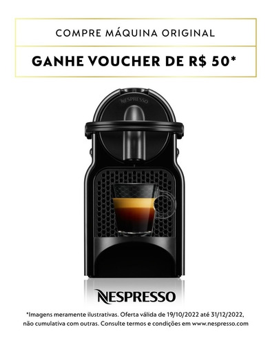 Nespresso Inissia Preta, Cafeteira 110v D40