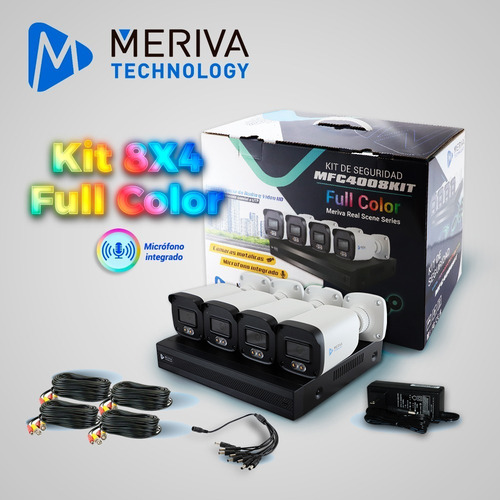 Kit 8x4 Meriva 4 Cámaras Full Color 2 Mp Dvr 1tb