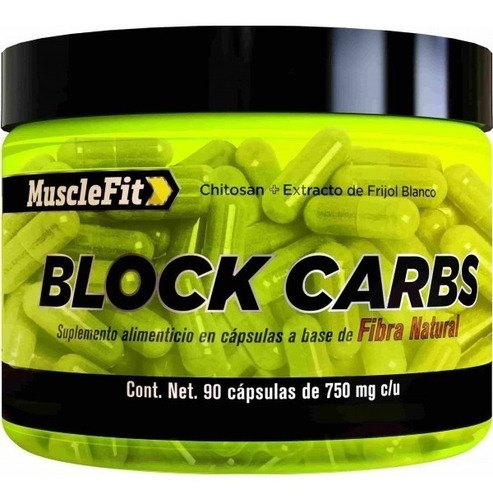 Musclefit Block Carbs Blockeador De Carbohidratos 90 Cap Sabor Sin Sabor