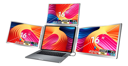 Extensor De Monitor Triple Pantalla Para Portátil 16 1200p