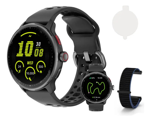 Relógio Inteligente Gps Smartwatch Amoled 3atm Sport Gps Caixa Preto
