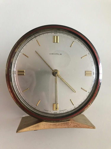 Hermoso Reloj Despertador Vintage Aleman Wehrle A Cuerda