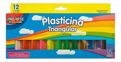 Plasticina 12 Colores Triangular, Proarte