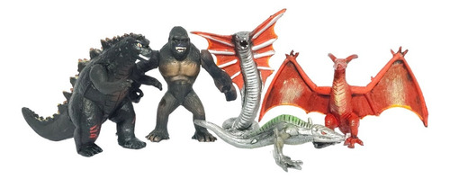 Paquete 5 Figuras Juguetes Godzilla & King Kong Monstruos