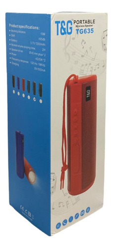 Parlante Bluetooth, Linterna, Radio/usb/microsd/aux Tg635 Color Azul Acero 5v