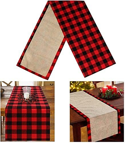 Aerwo Búfalo Plaid Christmas Mesa Corredor 14 X 72 Syt75