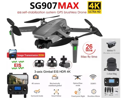 Drone Sg907 Max Gps C mara 4k Estabilizador 3 Ejes Bolso 1.149.900