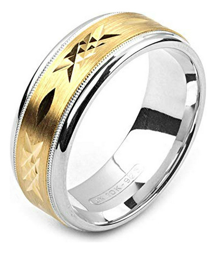 Anillo Bodas Oro/plata Alain Raphael 8mm