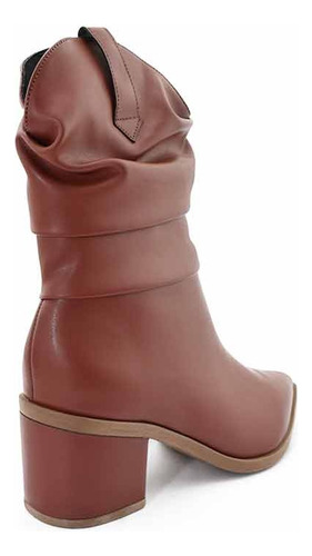 Botas Texanas Mujer Taco Medio Punta Fina Hebilla Elegantes