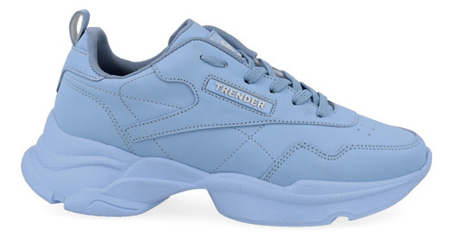 Tenis Urbano Trender Color Azul Con Agujetas Para Mujer