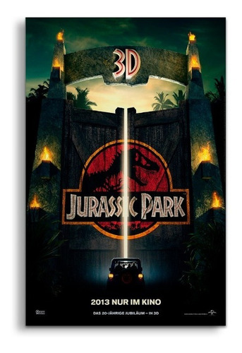 Cuadro Decorativo Moderno Jurassic Park Poster Jd-0610 M Cuadro 86x56 Cm Sin Marco