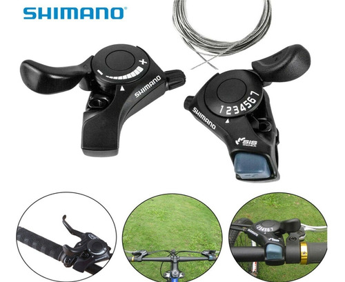 Imagen 3 de 7 de Par Palanca Cambio Shimano Tourney 7 Veloc Tx30 Manillar Mtb