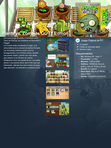 Plants Vs Zombies Goty Edition - Descarga Digital - Pc #3590