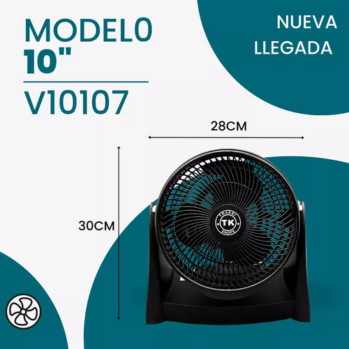 Ventilador Escritorio10 Negro 3 Velocidades Ajuste Vertical