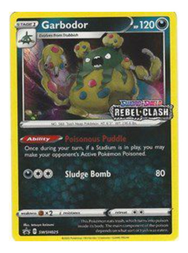 Carta Pokemon Garbodor Swsh025 Holo Rara Promocional 