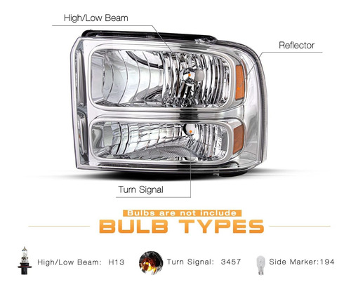 Jsboyat Repuesto Montaje Faro Delantero Para Ford F250
