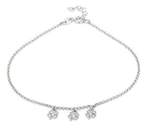 Tobillera De Plata De Ley Vanbelle Con Diseño De Varias Flor