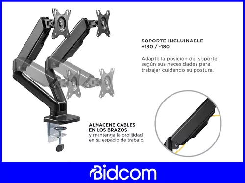 Soporte Brazo Doble Monitor De Escritorio 17 a 32