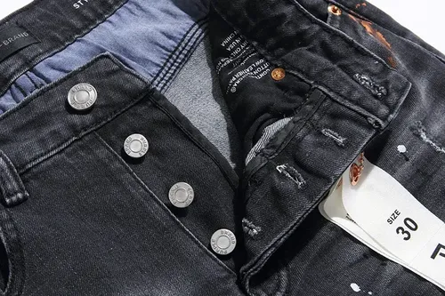 purple brand ブラック　31 2024 New Purple Brand Jeans Vintage Black Paint | Frete grátis