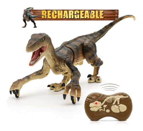 2.4g Rc Dinosaur Raptor Velociraptor Con Control Remoto