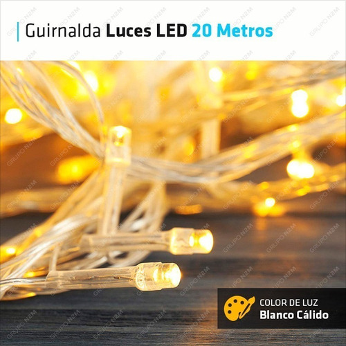 Guirnalda Luces Led Foquitos 20 Metros 220v Navidad Premium