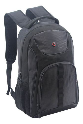 Mochila Porta Notebook Unicross 18 PuLG Escolar Urbana 3760 Color Negro Diseño De La Tela Liso