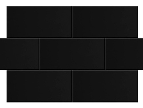 Azulejo Cerámica Negro Brillante 7,5x15,4 1ra Roca Incepa