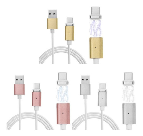 Cable Magnético 3 En 1 Lightning iPhone, Tipo C Y Micro Usb
