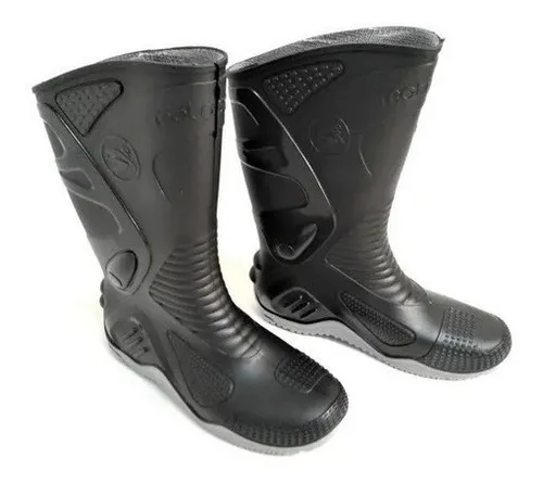 Bota Chuva Imperme vel Motociclista motoboy motoqueiro Cinz